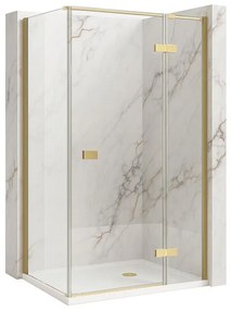 Cabina de dus Rea Atlas 80x100 cu deschidere pe stanga auriu periat