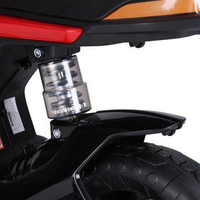 Motoreta Jucarie HOMCOM Suspensie Dubla Muzica si Lumini pentru Copii de la 3 la 6 ani Rosu | Aosom Romania