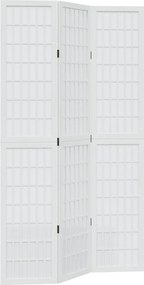 vidaXL Paravan cameră 3 panouri, alb, lemn masiv paulownia