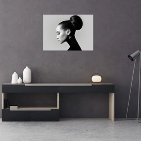 Tablou pe sticlă - Profilui femeii frumoase (70x50 cm)