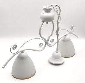 Lustră pe lanț RETRO 2xE27/60W/230V alb mat