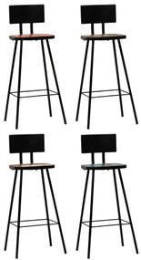 vidaXL Scaune de bar, 4 buc., lemn masiv reciclat
