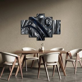 Tabloul cu abstracție gri cu albastru (150x105 cm)