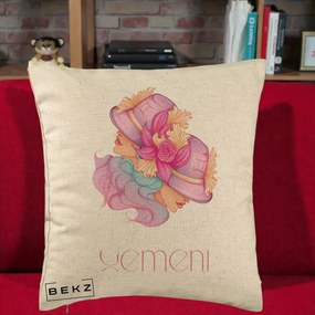 Perna Personalizata Zodie Gemeni, 40x40 cm, Bej, Husa Detasabila, Perna Inclusa, BEKZ®