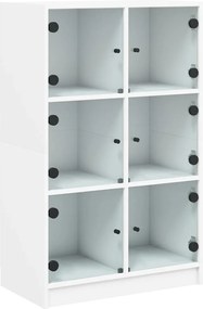 vidaXL Dulapuri înalte cu uși, alb, 68x37x109 cm, lemn prelucrat