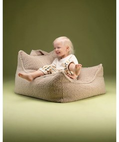 Fotoliu puf pentru copii maro deschis cu tapițerie din țesătură bouclé Chair – Wigiwama