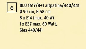 Candelabru aplicat stil mediteranean clasic de lux Tosca 9L