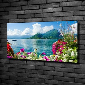 Pictură pe pânză Flori pe lac