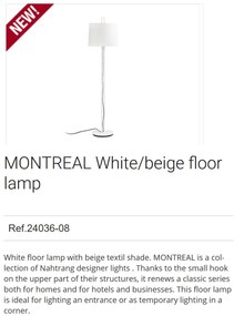 Lampadar / Lampa de podea moderna design elegant MONTREAL alb/bej