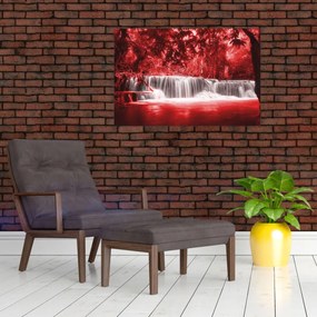 Tablou - Cascadă, roșu (90x60 cm)