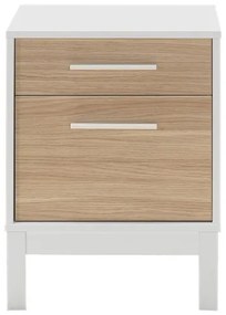 Noptieră 60x45 cm alb/maro