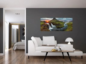 Tablou - Kirkjufell la apus (120x50 cm)