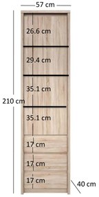 Raft Noella 1D3S (Stejar sonoma). 1053124
