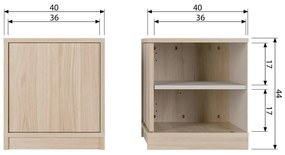 Dulap modular cu aspect de lemn de stejar 40x44 cm Modulair – vtwonen