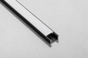 Set profil LED aplicat Glax Mini GTV, din aluminiu, negru mat, cu dispersor opac, 2 m L:2000 mm; l:14 mm; H:6 mm, Aluminiu, Negru Opac, Glax Mini, 10