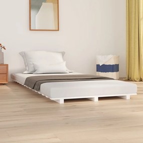 824594 vidaXL Cadru de pat, alb, 75x190 cm, lemn masiv de pin