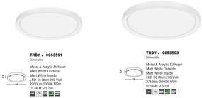 Plafoniera LED moderna design slim 56cm TROY alba NVL-9053593