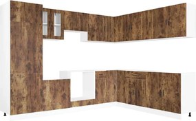 vidaXL Set dulap de bucătărie din 14 piese „Porto” stejar afumat Lemn