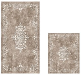 Covorașe de baie gri/taupe 2 buc. 60x100 cm – Foutastic