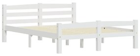 322070 vidaXL Cadru de pat, alb, 120x200 cm, lemn masiv de pin