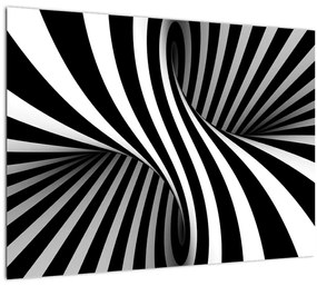 Tablou pe sticlă abstract cu dungi de zebră (70x50 cm)