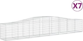 vidaXL Coșuri gabion arcuite 7 buc, 400x50x60/80 cm, fier galvanizat