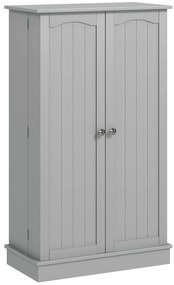 HOMCOM Dulap mobilier de bucătărie cămară cu 2 uși cu 5 rafturi și 12 suporturi pentru condimente - 60 x 30 x 104 cm - gri | Aosom Romania