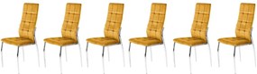 Set 6 scaune K416 velvet mustariu
