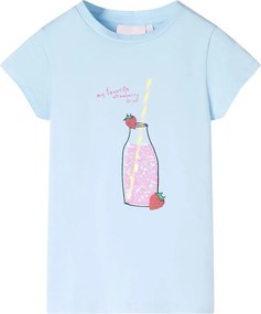 vidaXL Tricou pentru copii, albastru pal, 128