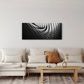 Tablou abstract - spirală alb neagră (120x50 cm)