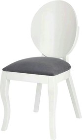 Scaun tapitat Verdi, gri/alb, stofa clasica/lemn de fag, 43X52X90 CM