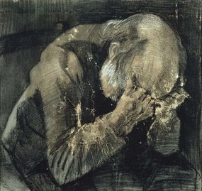 Vincent van Gogh - Artă imprimată Man with his head in his hands, (40 x 40 cm)