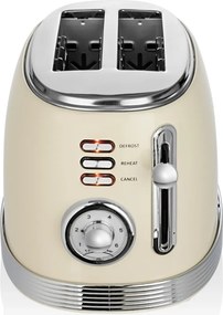 Prajitor de paine Retro Zilan ZLN1191, 2 felii de paine, 850W, 6 trepte de temperatura si timer, dezghetare, reincalzire, picioruse antiderapante