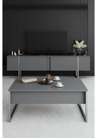 Măsuță de conferință Luxe Anthracite și Argintiu