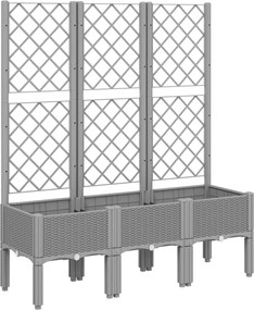 vidaXL Jardinieră de grădină cu spalier gri deschis 120x40x142 cm PP