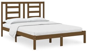 3104351 vidaXL Cadru de pat, maro miere, 140x190 cm, lemn masiv de pin
