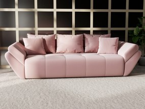 Canapea extensibilă dumonde cu ladă de depozitare si sezut confortabil din spuma high-density, Berlin Royal Pink 250x100 cm