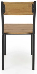 Set masă și scaune Graham 4+1, lemn natural / negru