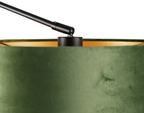 Aplică neagră cu abajur velur verde 35 cm reglabilă - Blitz