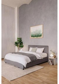 Pat matrimonial gri tapițat cu spațiu de depozitare cu somieră 160x200 cm Myra Slim Line – Bonami Selection