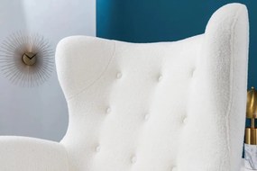 Fotoliu Clasic, Tesatura Boucle, Alb, Don A-45970 VC