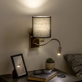 Lampă LED de perete Brilagi NUBILA 1xE27/25W/230V + LED/3W alamă/negru