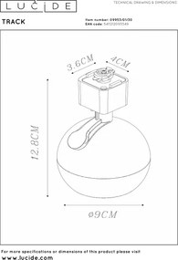 Lucide 09953/01/30-Spot pentru șină TRACK 1xG10/M16/50W/230V