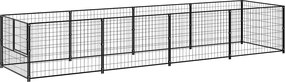 vidaXL Padoc pentru câini, negru, 4 m², oțel