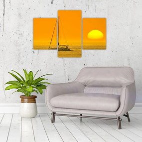 Tablou - Barca în mijlocul mării (90x60 cm)