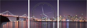 Tablou cu privirea spre San Francisco, California (cu ceas) (90x30 cm)