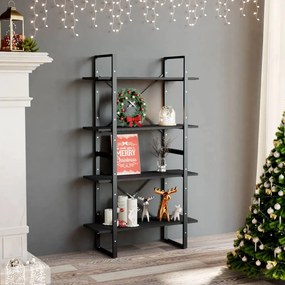 vidaXL Bibliotecă cu 4 rafturi, gri, 80x30x140 cm, PAL