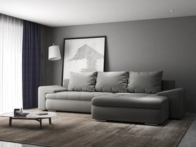 Colțar extensibil dumonde cu ladă de depozitare si sezut confortabil din spuma high-density, Leonardo Royal Gri 260x185 cm II