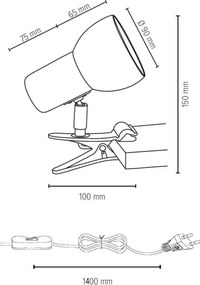 Lampă cu clemă SVENDA Spot-Light 2224174WKC 1xE27/60W/230V