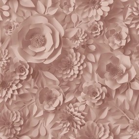 Tapet floral 3D roz prafuit